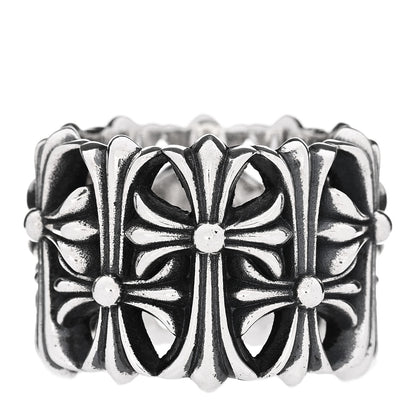 Chrome Hearts Sterling Silver Cemetery Cross Ring 61 9.5 1 of 6