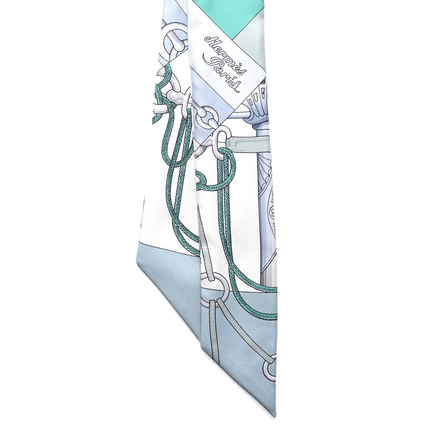 Hermes Silk Cliquetis Twilly Ciel White Menthol 4 of 4