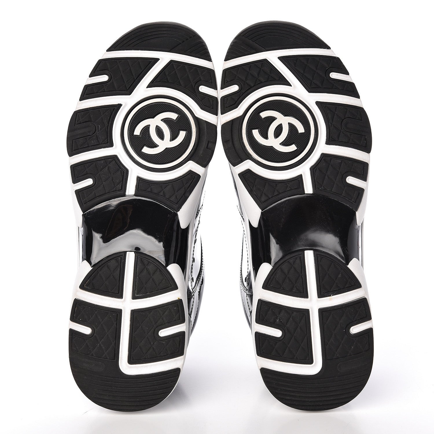 Chanel Calfskin Patent Transparent Sneakers 40.5 Black 5 of 9