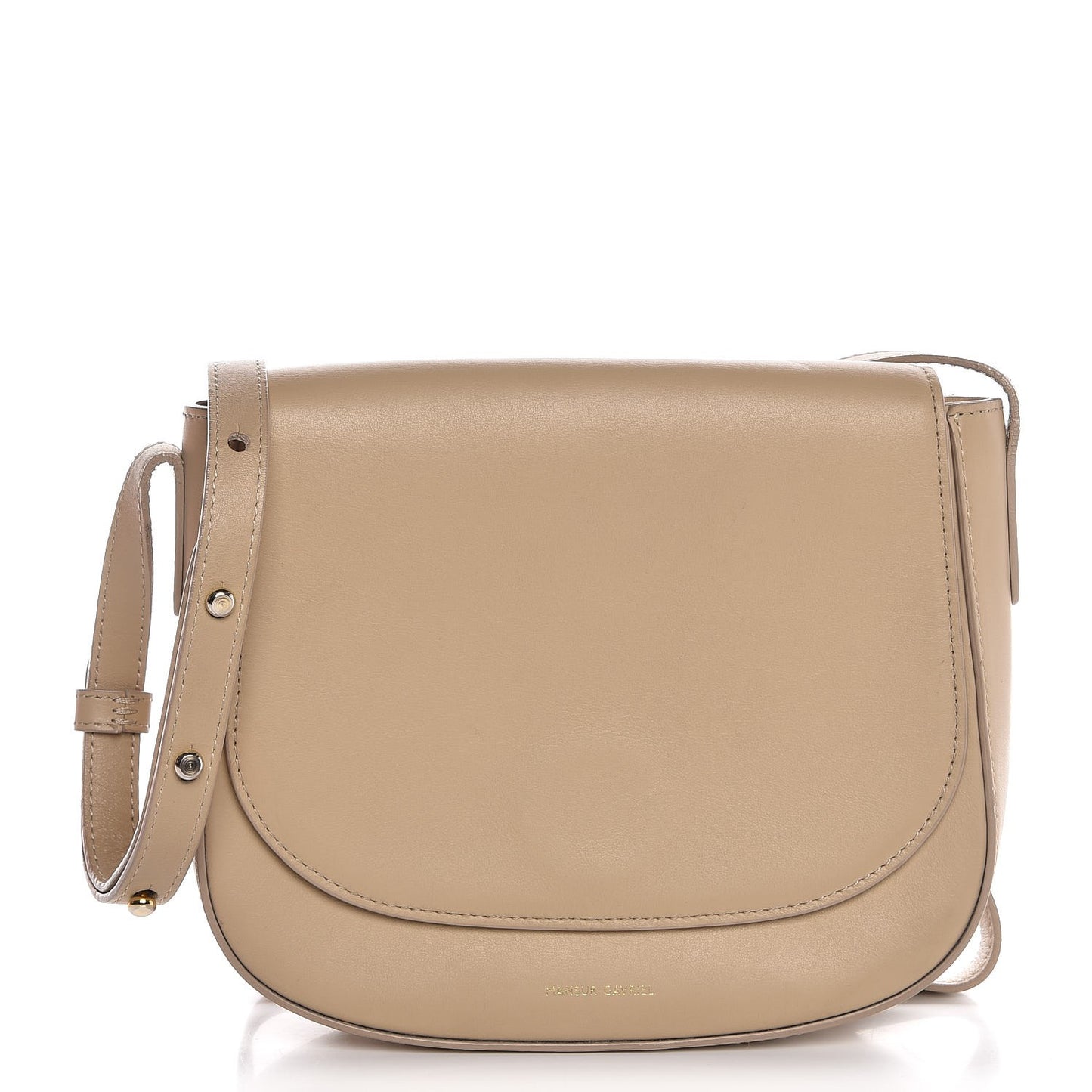 Calfskin Flap Crossbody Bag Beige
