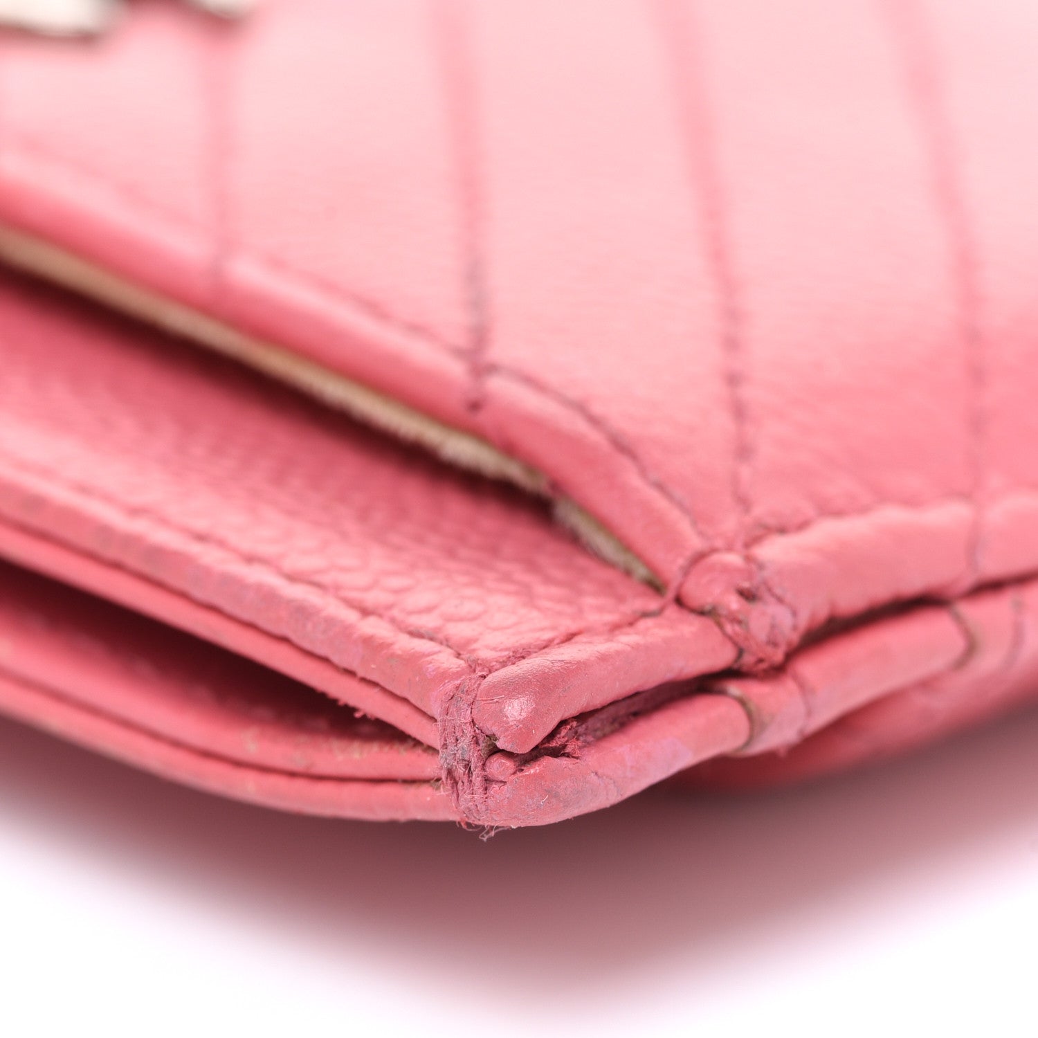 Chanel Caviar Chevron Quilted Card Holder Pink 13 of 16