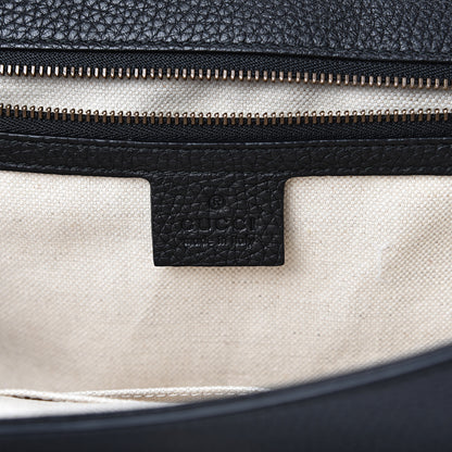 Gucci Calfskin Medium GG Marmont Top Handle Bag Black 5 of 9