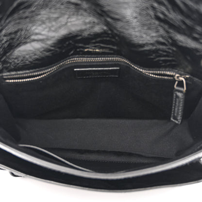 Saint Laurent Crinkled Calfskin Matelasse Monogram Medium Niki Chain Satchel Black 5 of 11