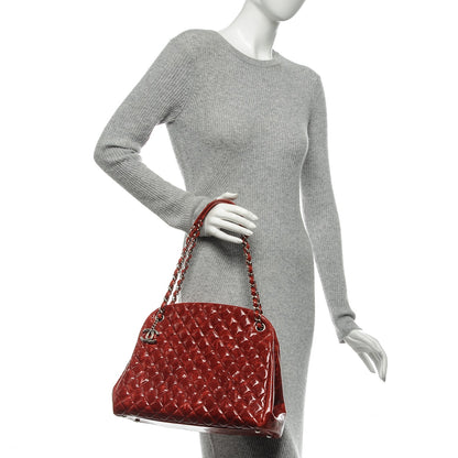 Chanel Glazed Calfskin Large Just Mademoiselle Bowling Bag Dark Red 2 of 7