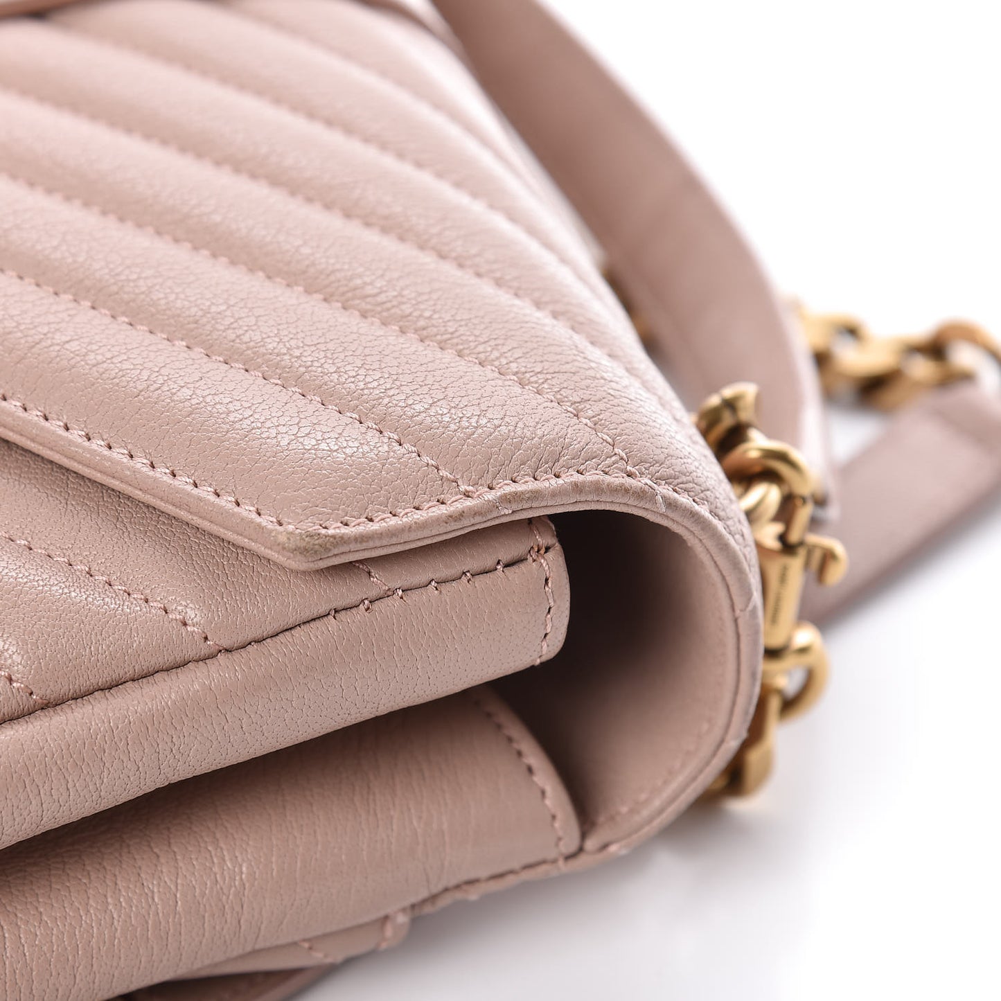Sheepskin Matelasse Chevron Monogram Medium College Bag Fard