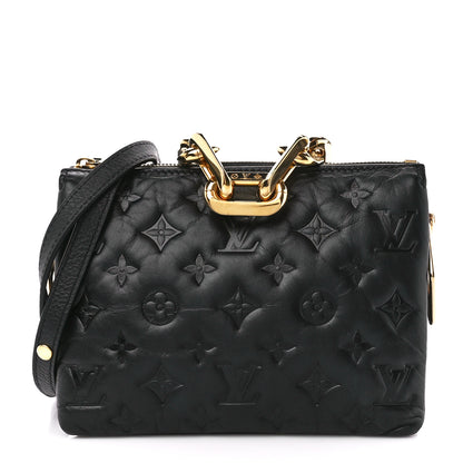 Louis Vuitton Lambskin Embossed Monogram Coussin BB Black 1 of 12