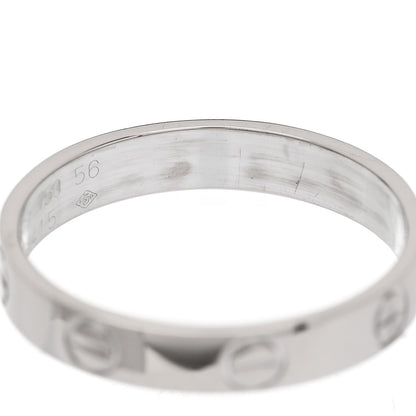 Cartier 18K White Gold 3.5mm LOVE Wedding Band Ring 56 7.75 5 of 5