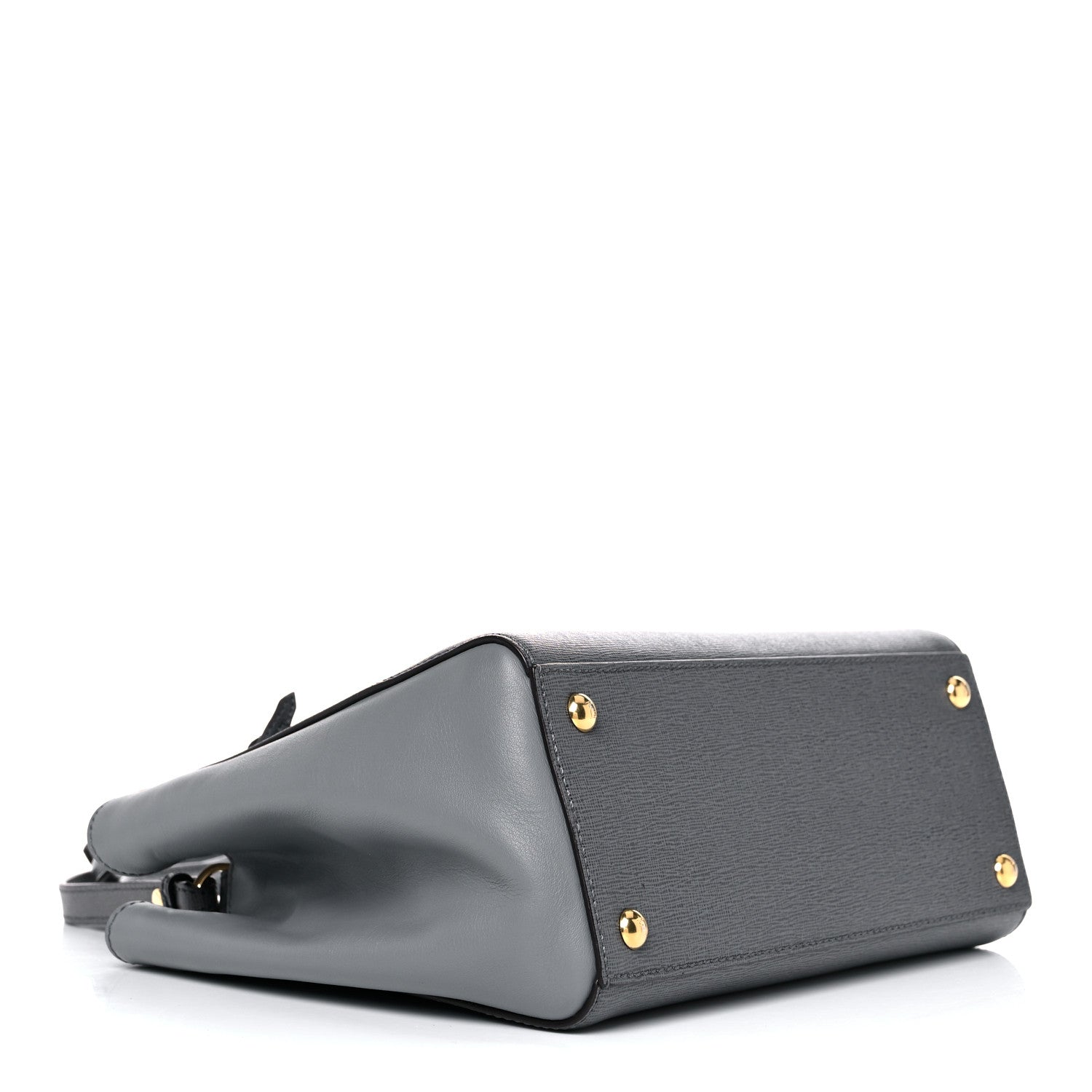 Fendi Vitello Elite Petite 2Jours Tote Grigio Grigio Chiaro 4 of 11