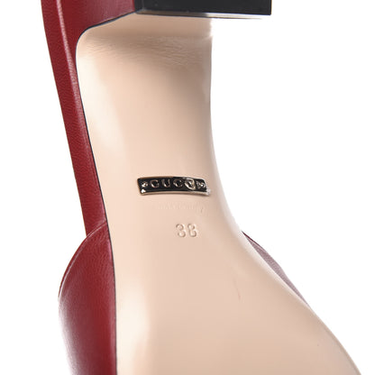 Gucci Malaga Kid Crystal Square G Madelyn Mules 38 Romantic Cerise 6 of 9
