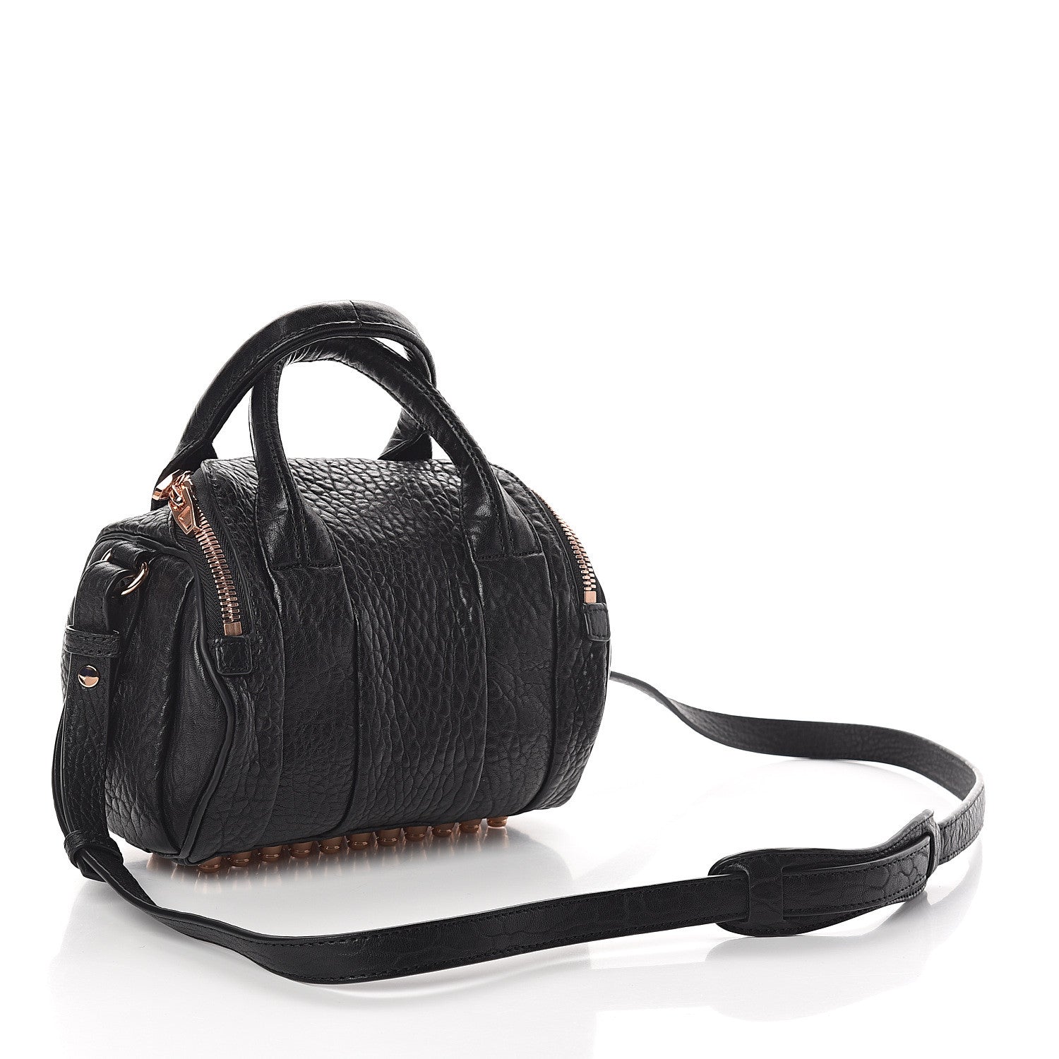 Alexander Wang Pebbled Lambskin Mini Rockie Black Rose Gold Hardware 2 of 7