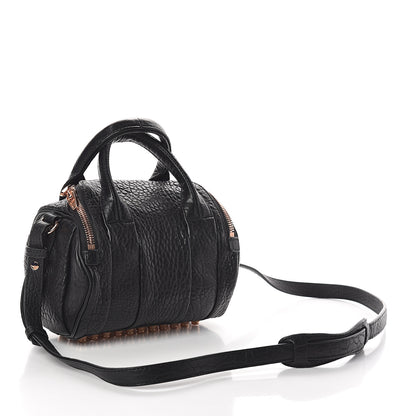 Alexander Wang Pebbled Lambskin Mini Rockie Black Rose Gold Hardware 2 of 7