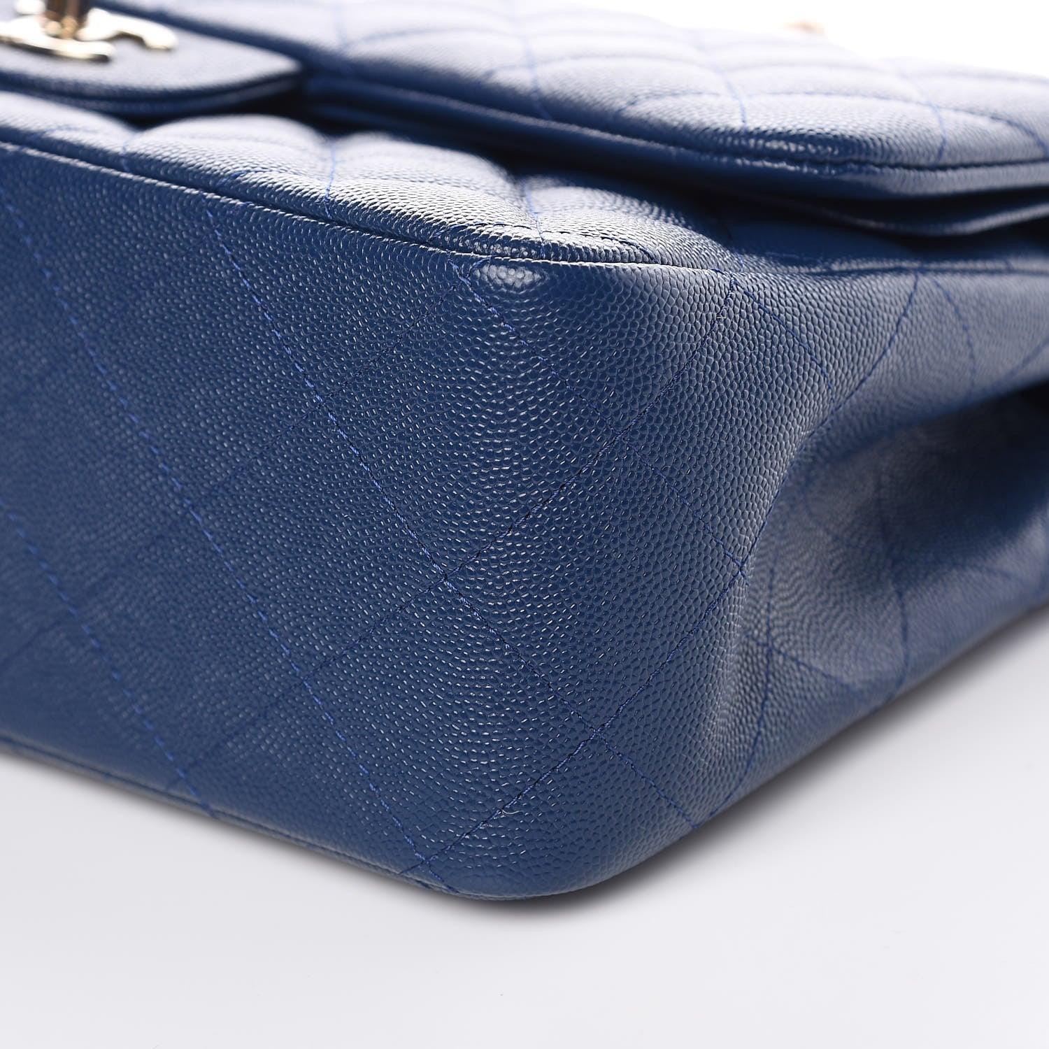 Chanel Caviar Quilted Jumbo Double Flap Navy 9 of 11