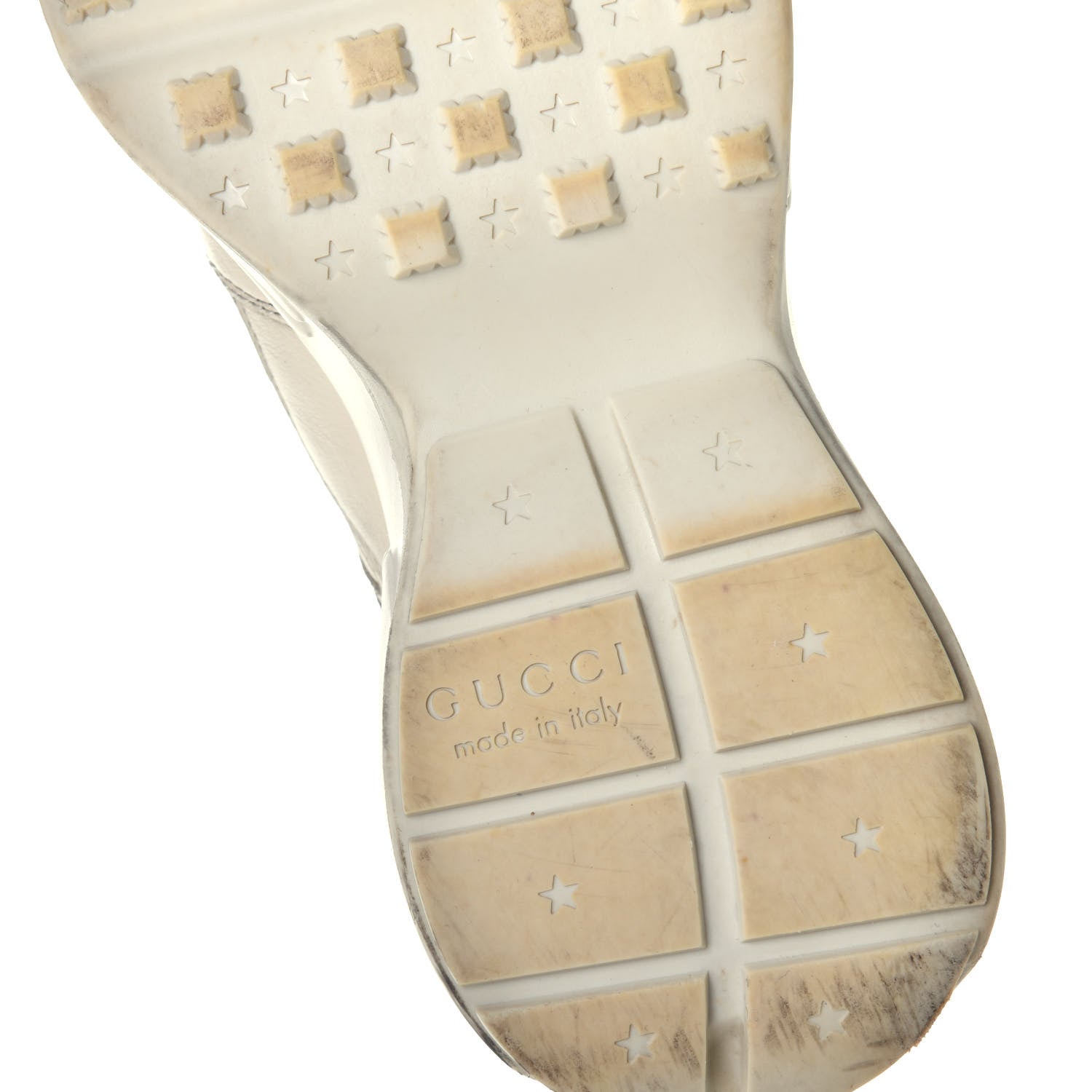 Gucci Soft Calfskin Rhyton Womens Sneakers 37.5 Ivory 6 of 8