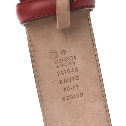 Gucci Soft Microguccissima Margaux Calfskin Belt 80 32 Rosso 3 of 5