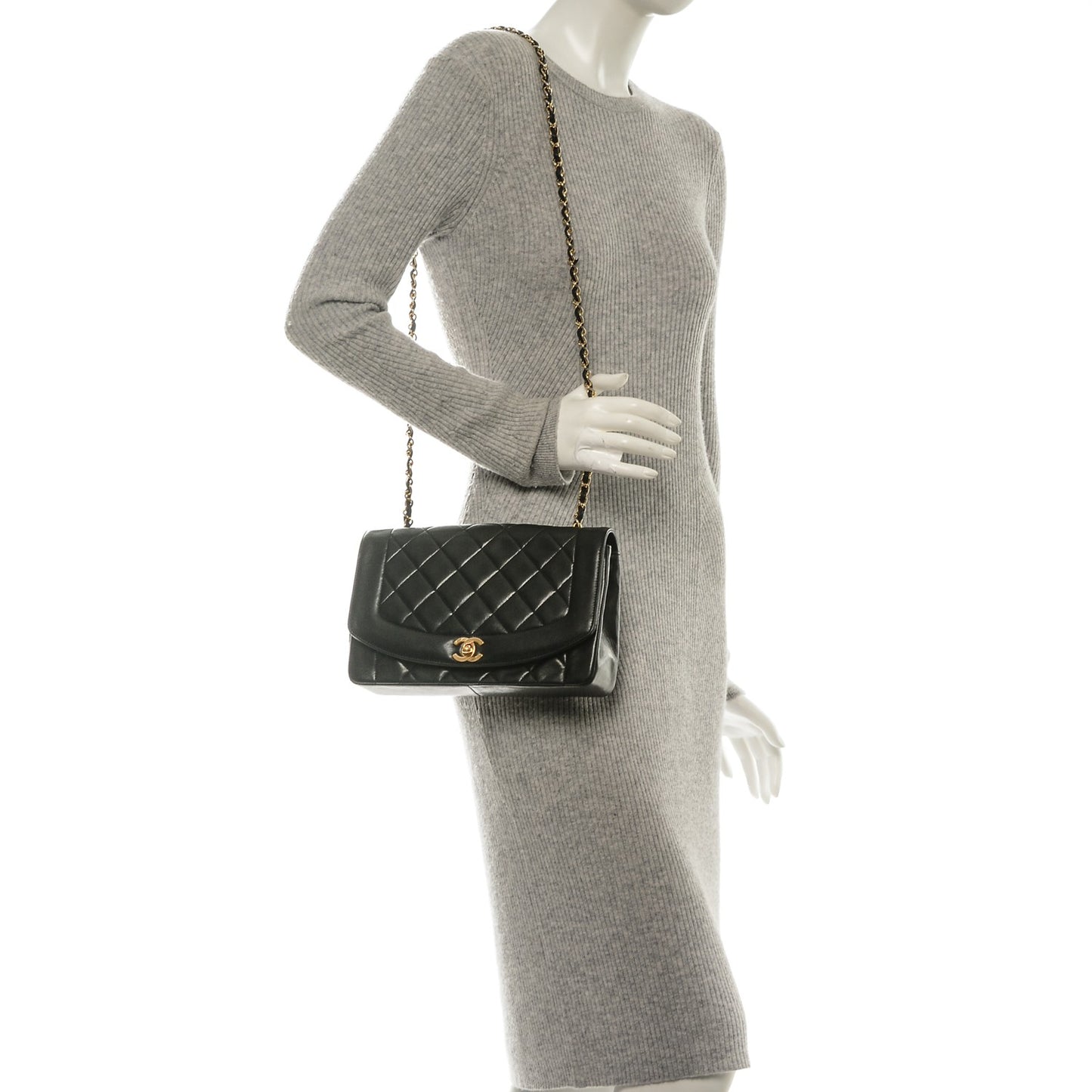 Lambskin Quilted Medium Single Flap Black