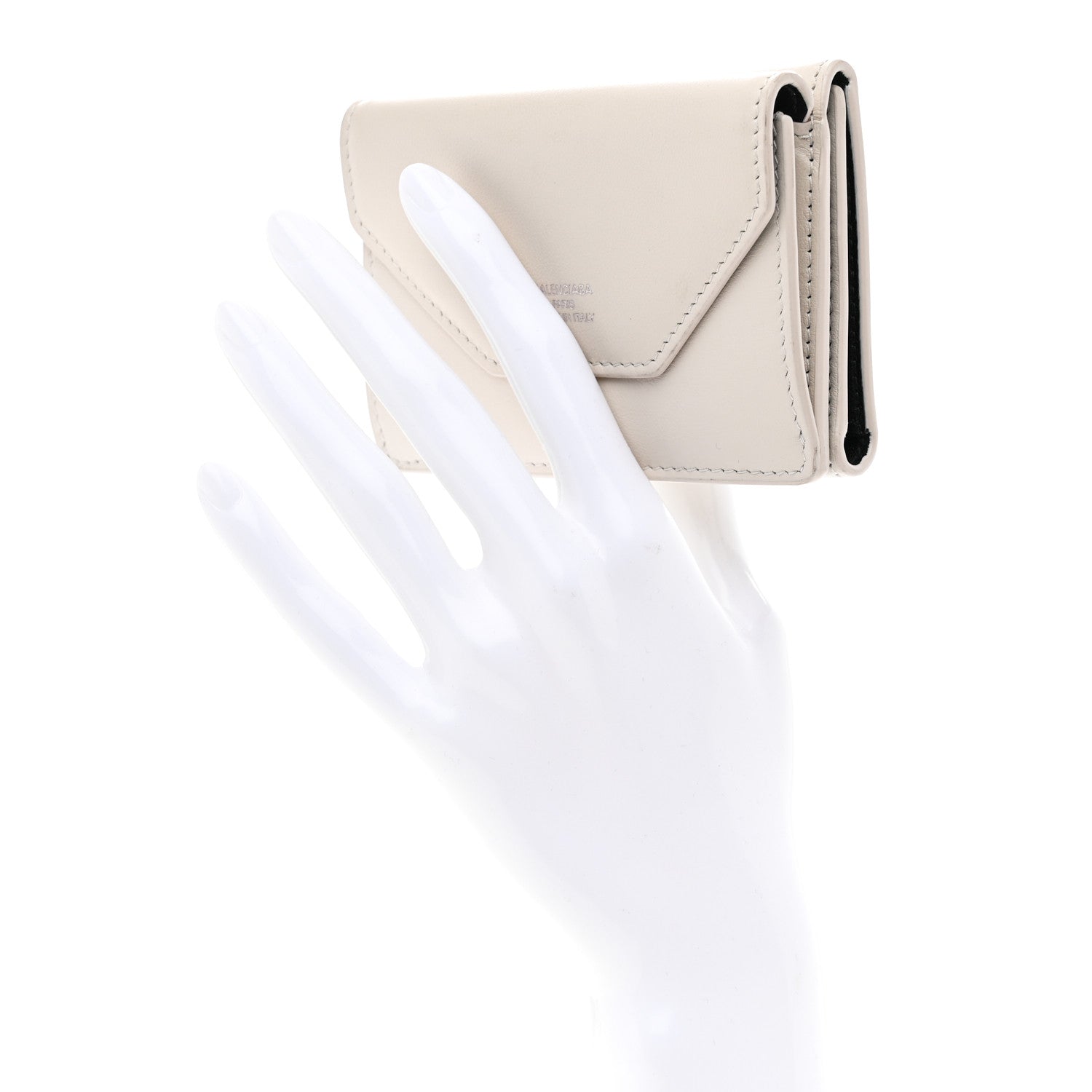 Balenciaga Smooth Calfskin Logo Envelope Compact Wallet White 2 of 8
