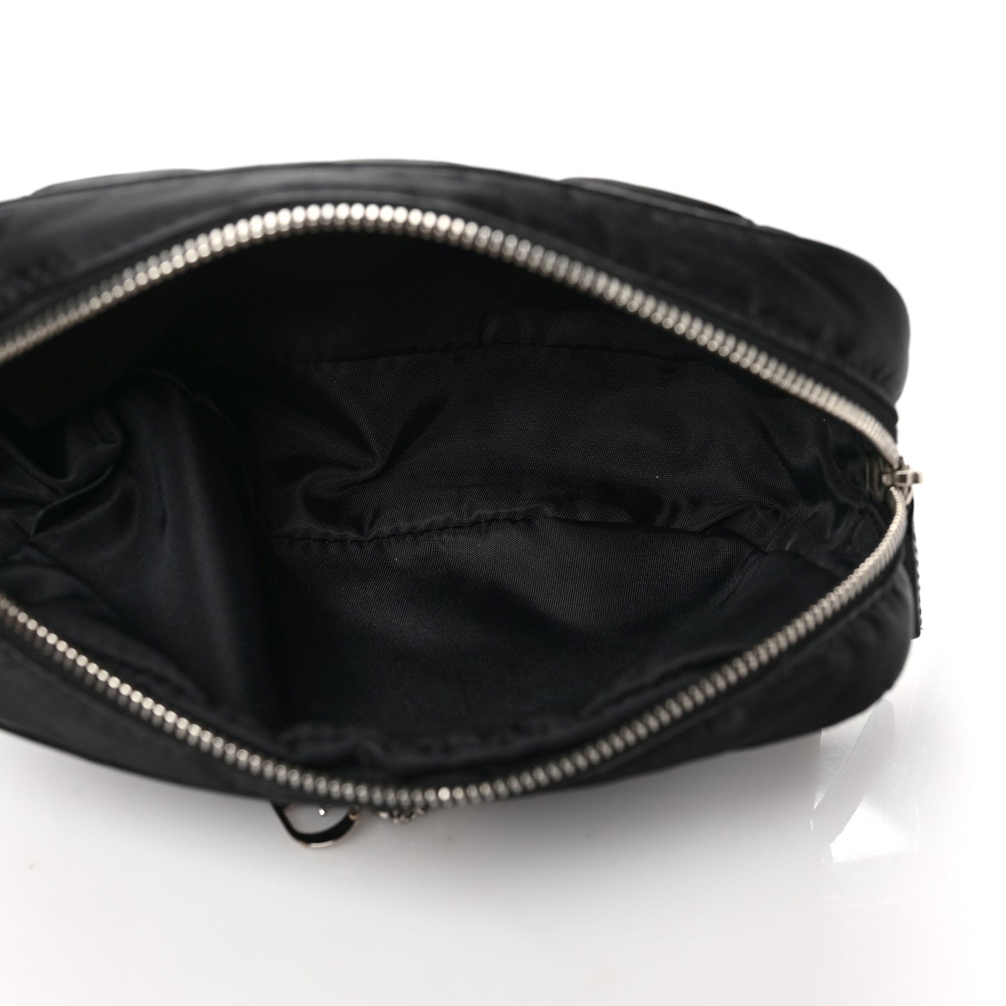 Nylon Cannage Zipped Pouch Black