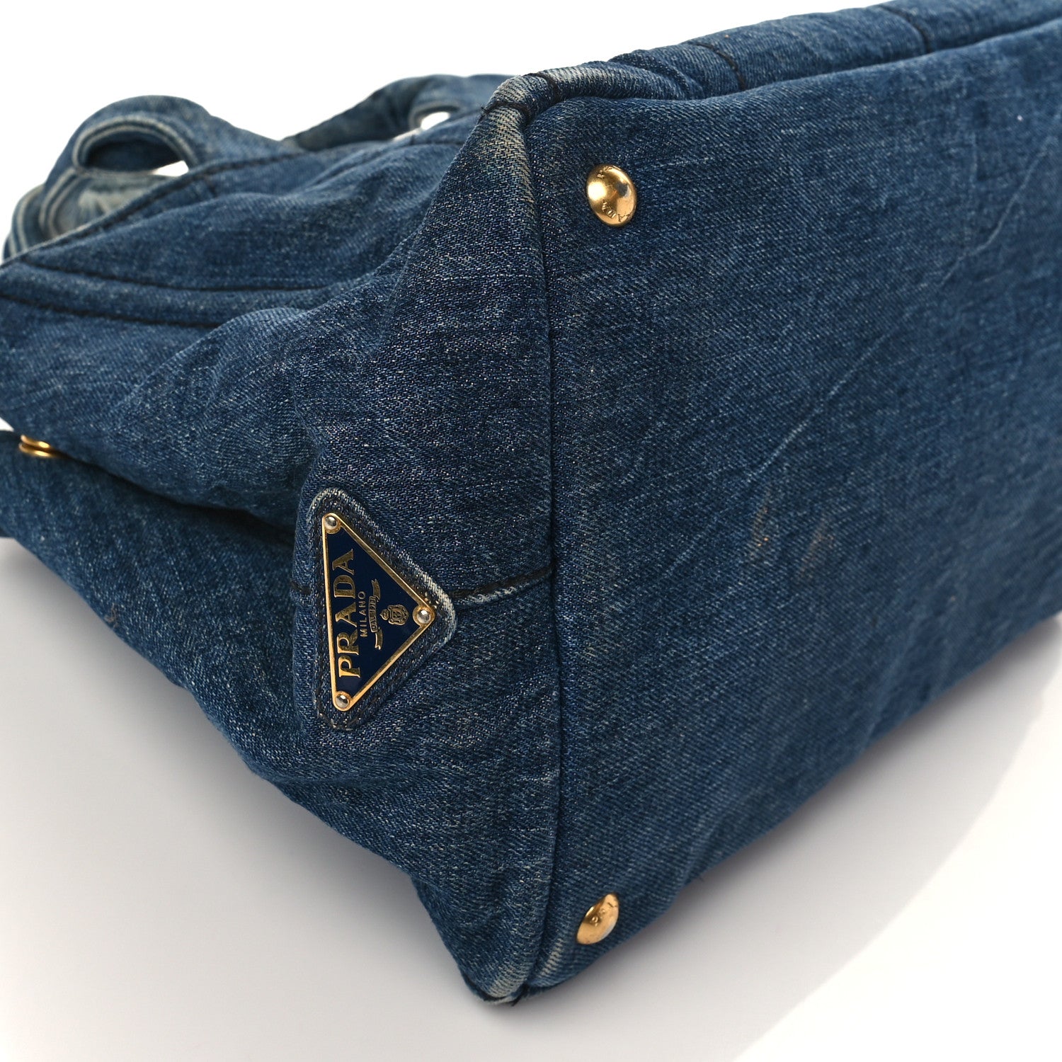 Prada Denim Logo Tote Bleu 8 of 8