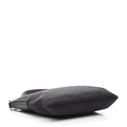 Gucci GG Supreme Monogram Medium Flat Messenger Bag Black Grey 3 of 11