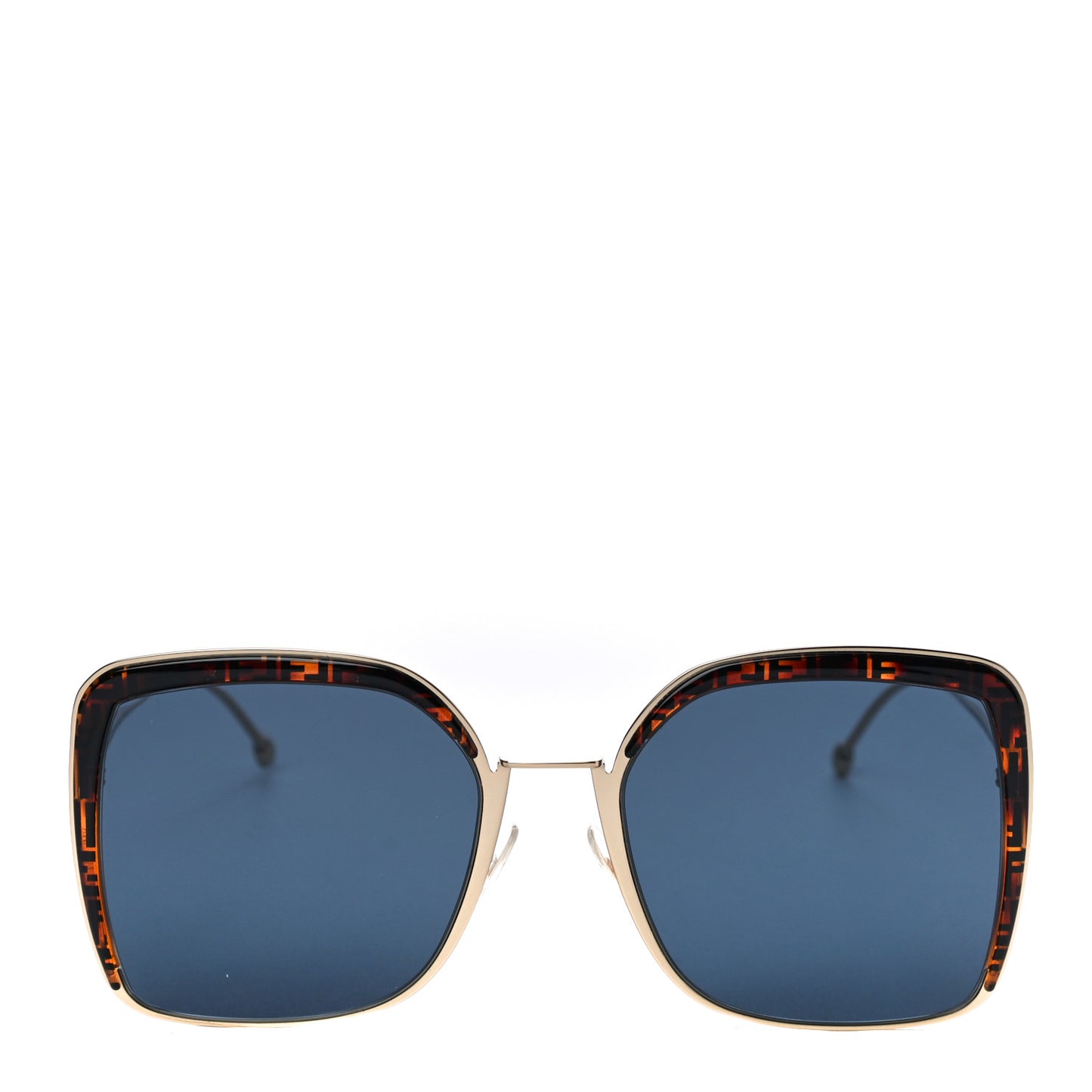 Metal Acetate F is Fendi FF Square Sunglasses FF 0294/S Blue Havana