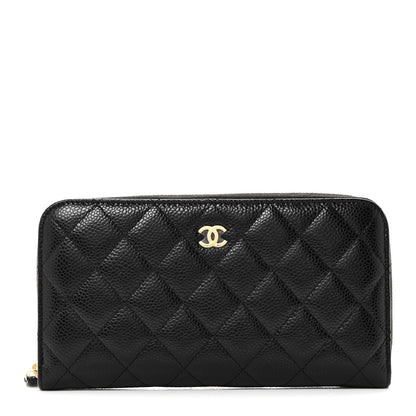 Chanel Caviar Quilted Large Gusset Zip Around Wallet Black 9 of 10