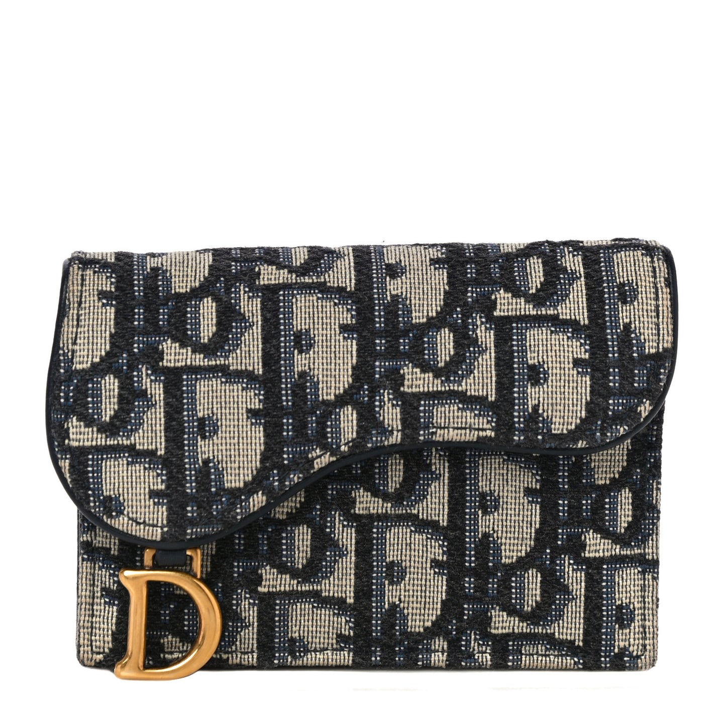 Oblique Saddle Card Holder Blue