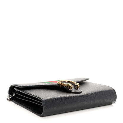 Gucci Calfskin Web Mini Dionysus Chain Wallet Black 4 of 10