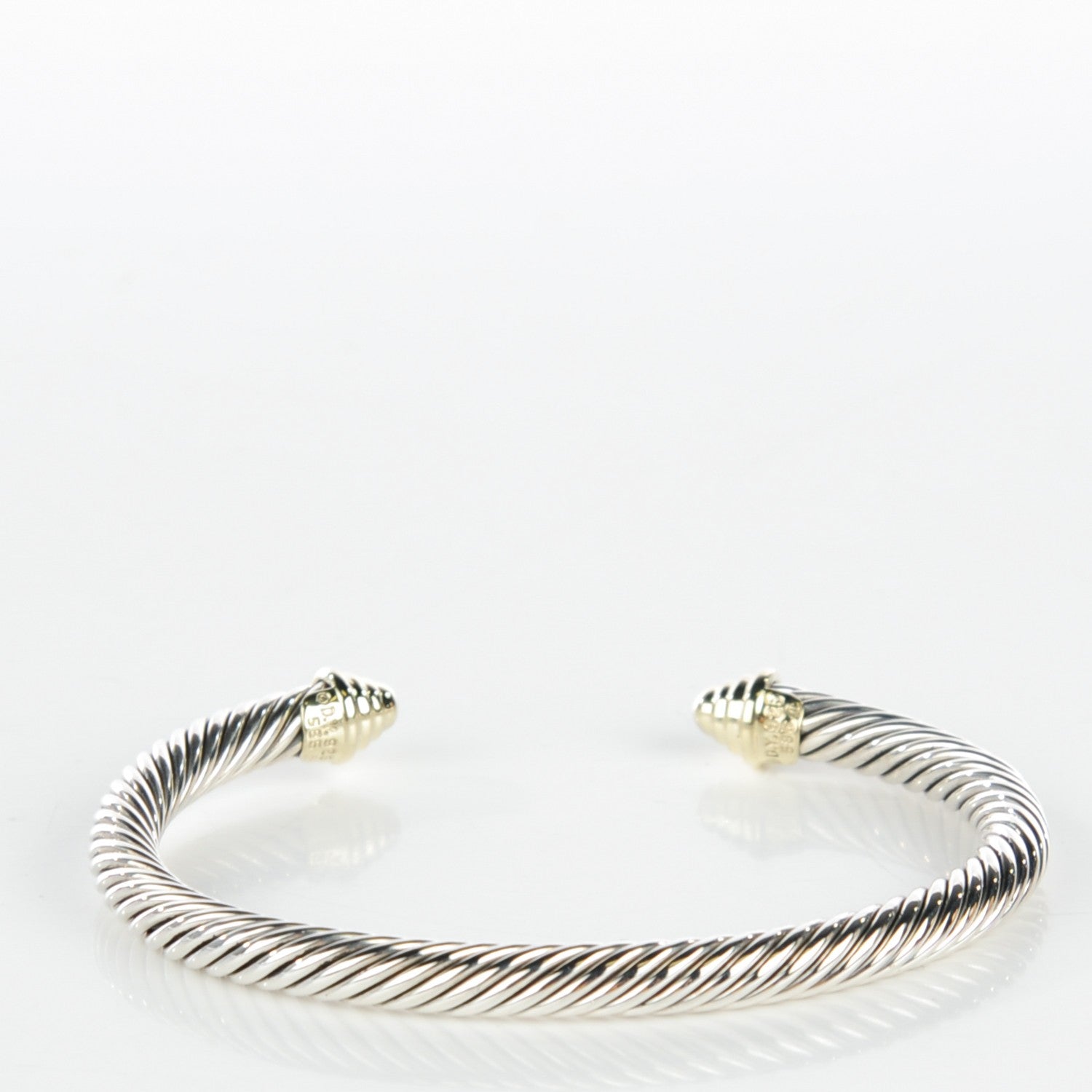David Yurman Sterling Silver 14K Yellow Gold 5mm Cable Classics Bracelet 3 of 5