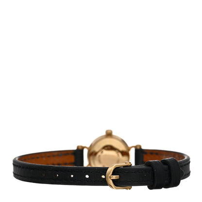 Hermes 18K Yellow Gold Barenia Diamond 16mm Faubourg Quartz Watch Noir 3 of 5