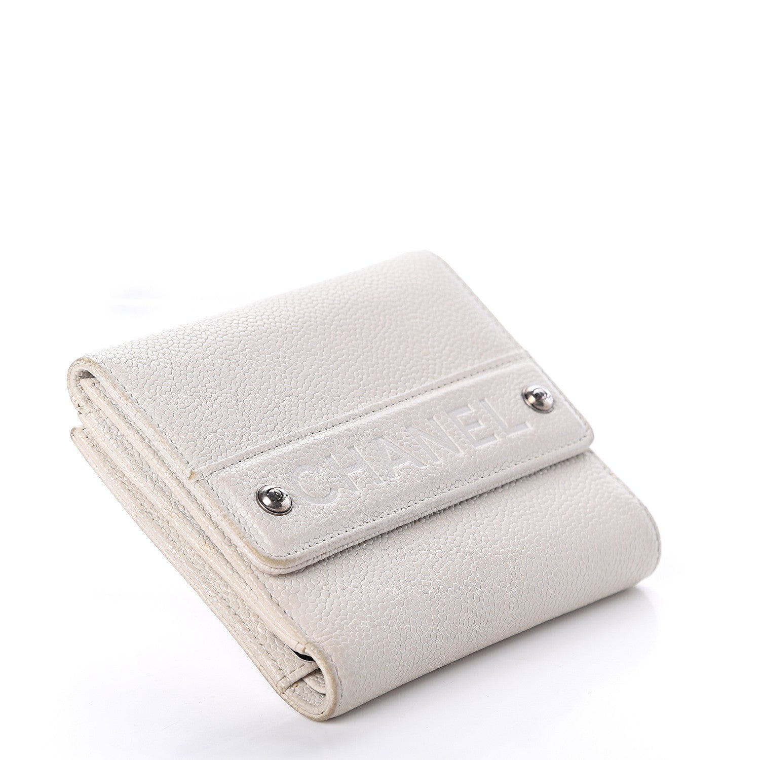 Chanel Caviar Outdoor Ligne French Wallet White 3 of 7
