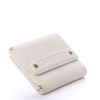 Chanel Caviar Outdoor Ligne French Wallet White 3 of 7