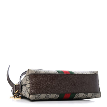 Gucci GG Supreme Monogram Textured Dollar Calfskin Web Small Ophidia Dome Shoulder Bag Beige Ebony New Acero 3 of 4