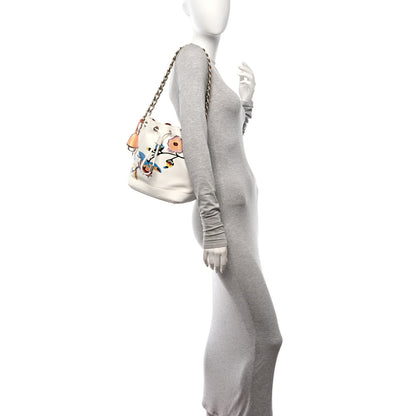 Christian Dior Calfskin Snakeskin Paradise Bubble Bucket Bag White Multicolor 2 of 9
