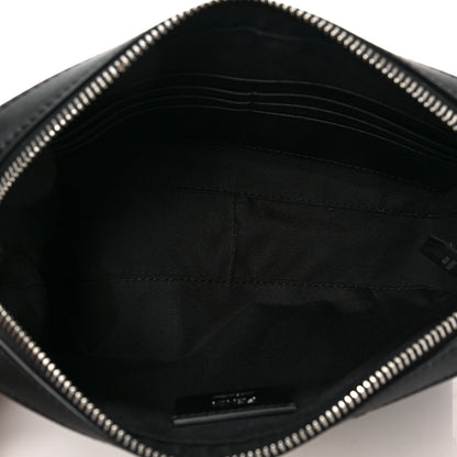 Fendi Glazed Fabric Vitello Liberty FF 1974 Diagonal Medium Camera Case Black Sunflower 5 of 8