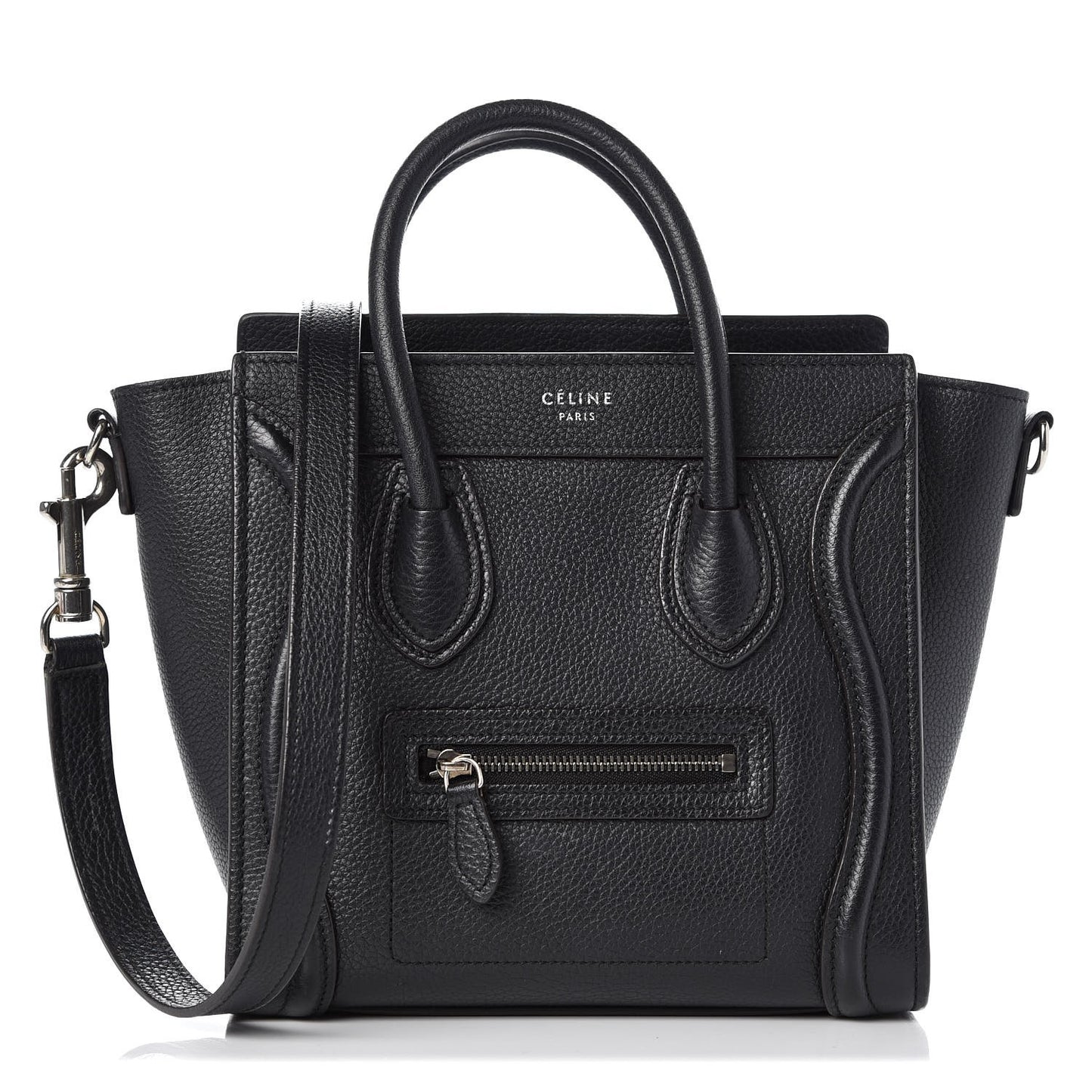 Drummed Calfskin Nano Luggage Black