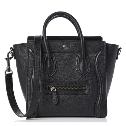 Celine Drummed Calfskin Nano Luggage Black 1 of 11