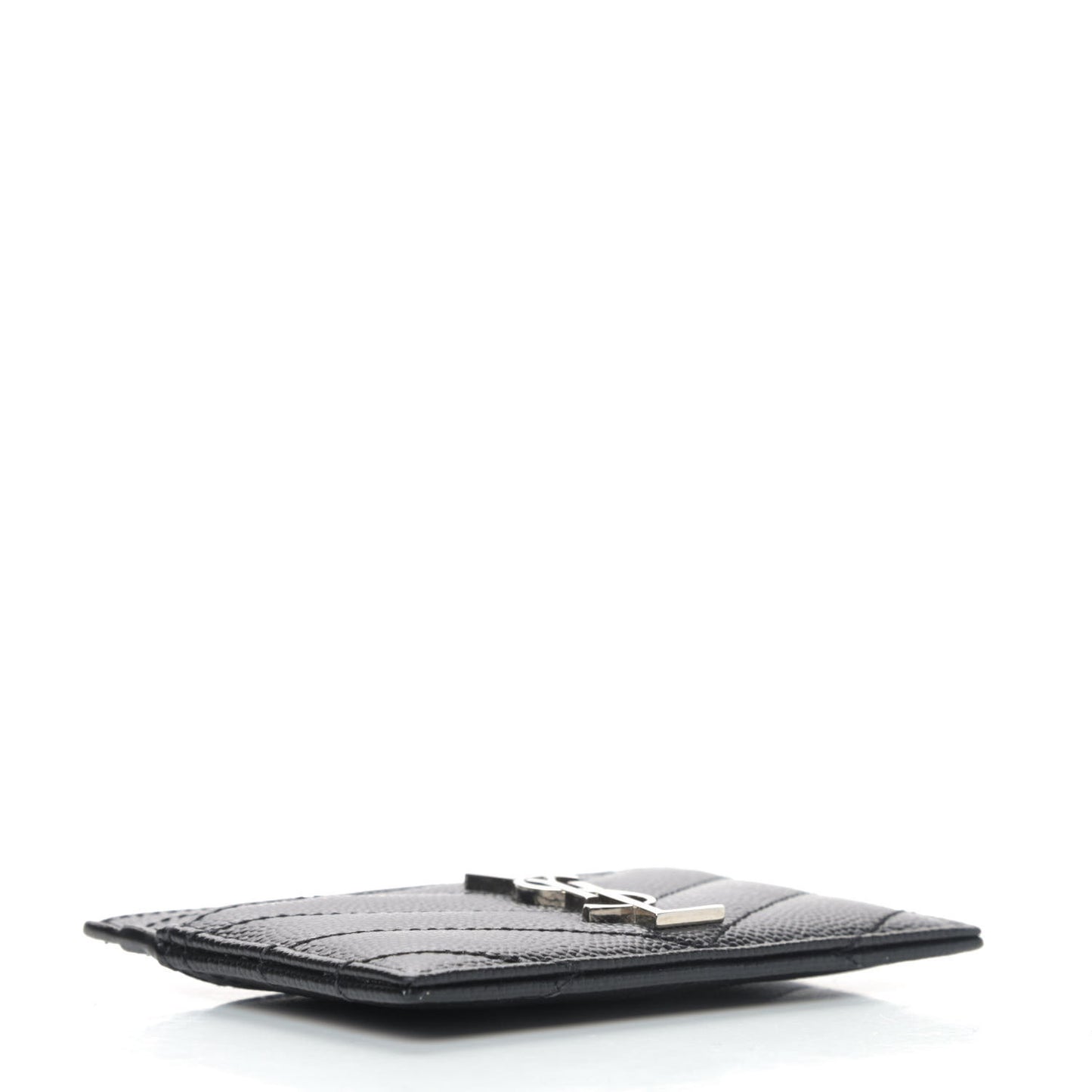 Grain De Poudre Matelasse Chevron Monogram Credit Card Case Black