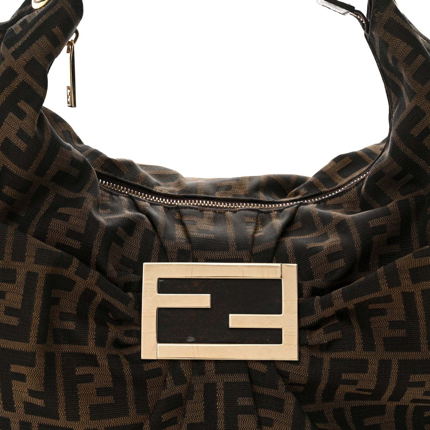 Fendi Zucca Patent Mia Tote Tobacco 8 of 11