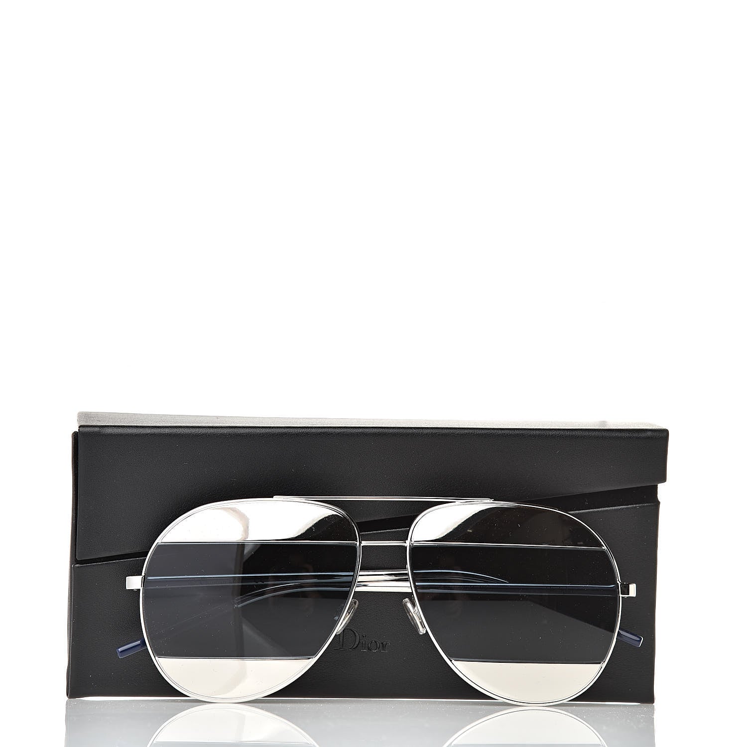 Christian Dior Split 1 Aviator Sunglasses Silver Blue 7 of 7