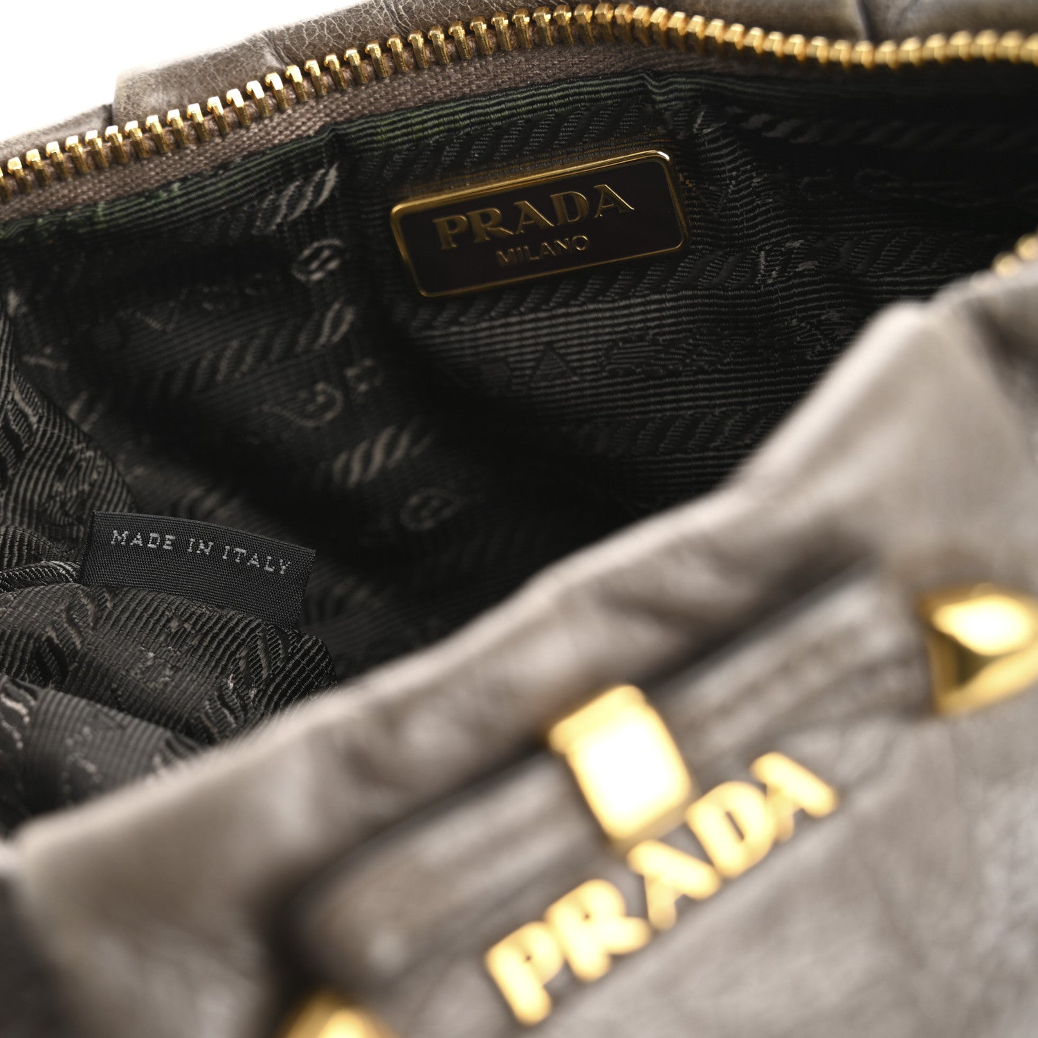 Prada Vitello Shine Mordore Wristlet Clutch Argilla 6 of 13
