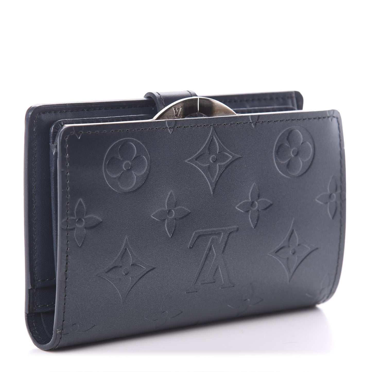 Mat Monogram French Purse Wallet Blue