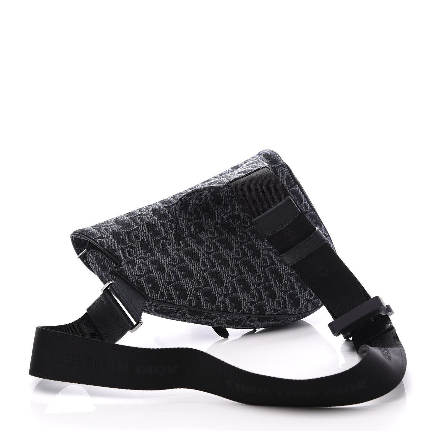 Oblique Mens Saddle Bag Black Blue
