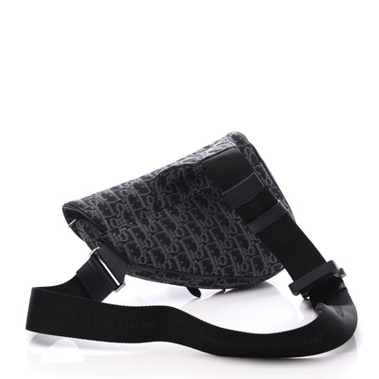Christian Dior Oblique Mens Saddle Bag Black Blue 2 of 8