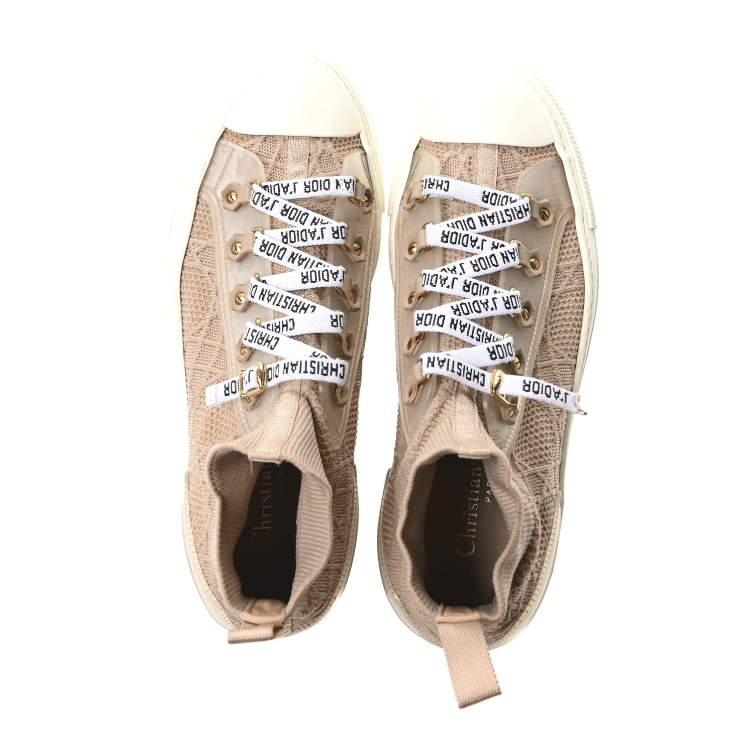 Christian Dior Technical Cannage Womens Walk'n Dior High Top Sneakers 38.5 Nude 2 of 8