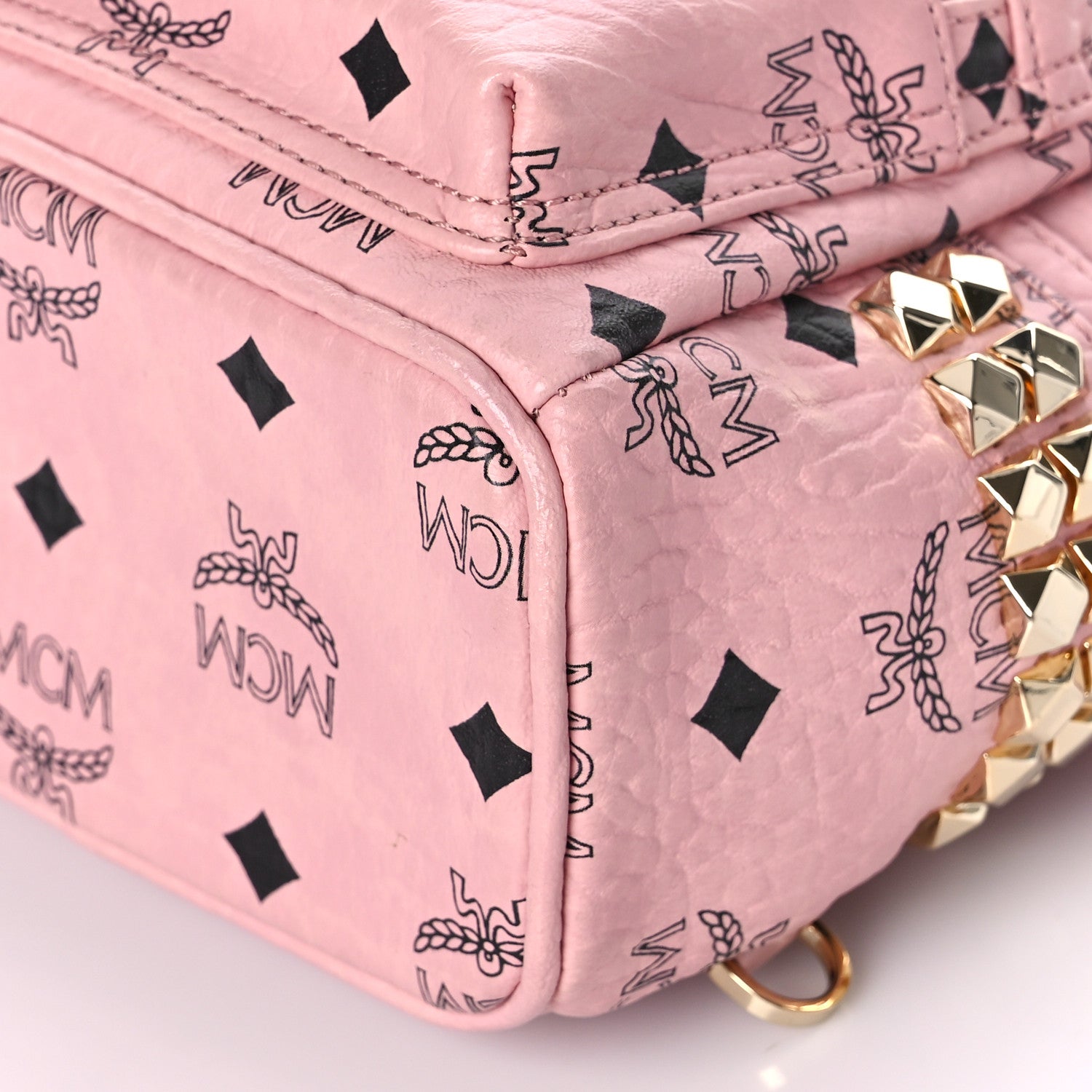 MCM Visetos Side Stud X-Mini Stark Backpack Soft Pink 8 of 8