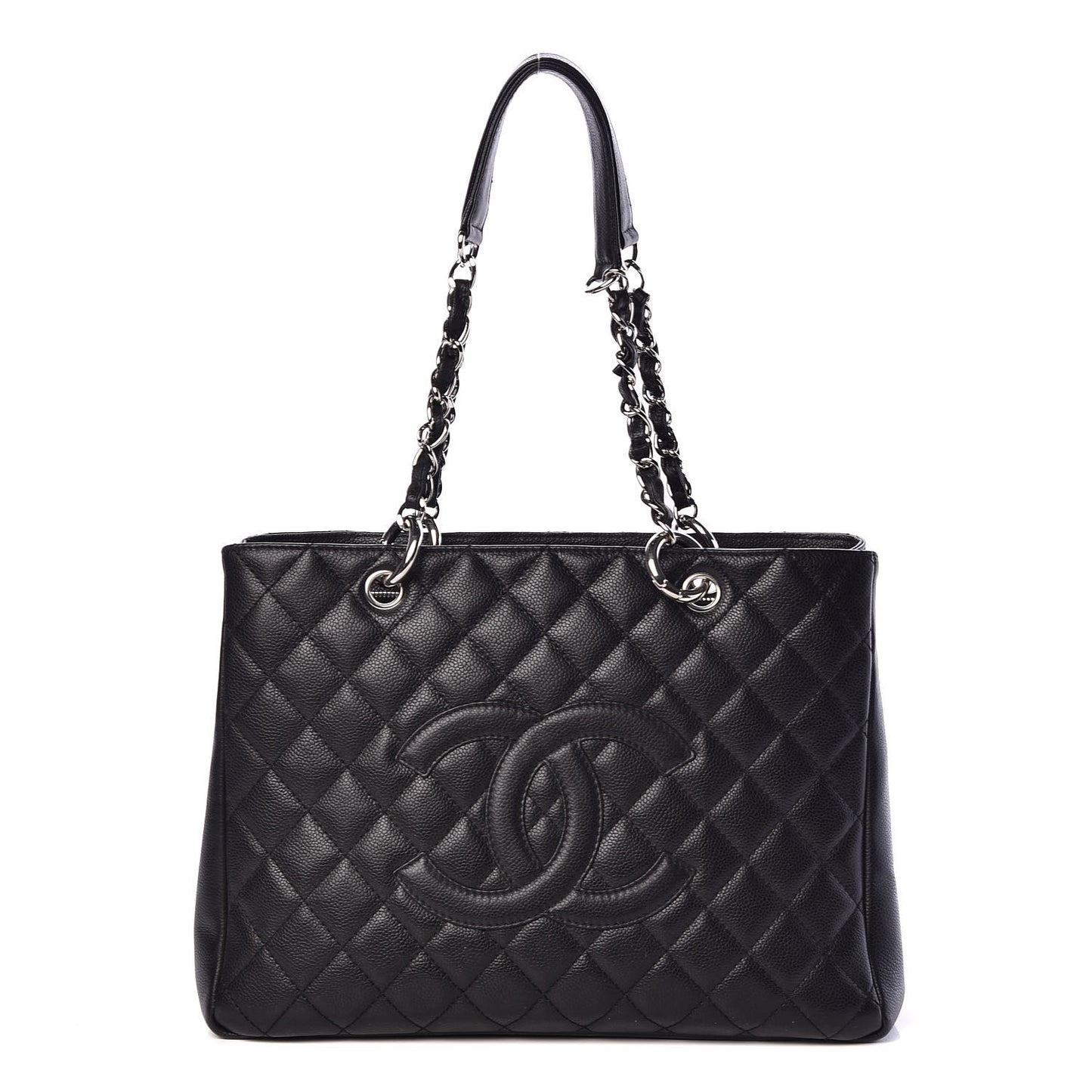 Caviar Quilted Grand Shopping Tote GST Black