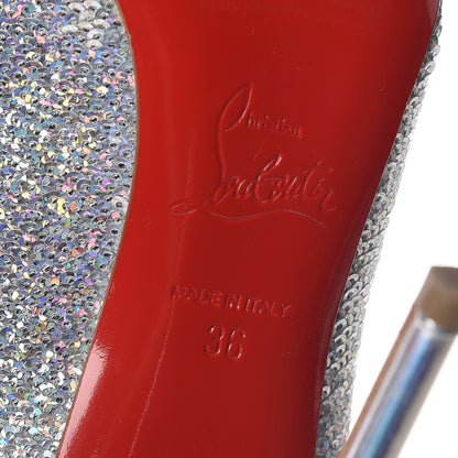 Christian Louboutin Sequin Pigalle Follies 100 Pumps 36 Silver 9 of 9