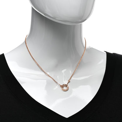 Cartier 18K Pink Gold 2 Diamond LOVE Necklace 2 of 5