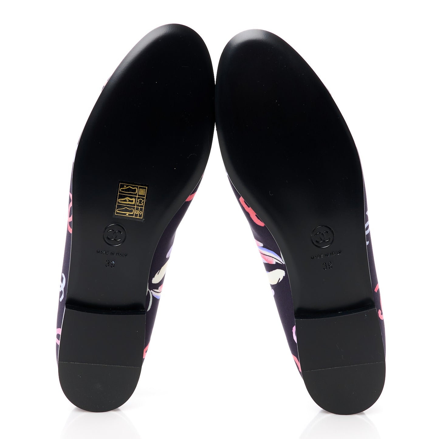 Printed Stretch Jersey Cap Toe Ballerina Flats 39 Black Multicolor
