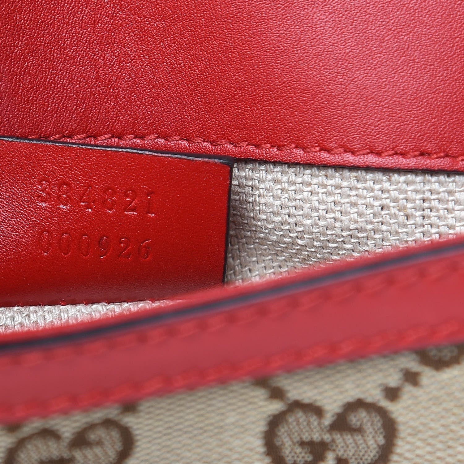 Gucci Monogram Ruinart Calfskin Small Lady Web Shoulder Bag Beige Ebony Hibiscus Red 7 of 13